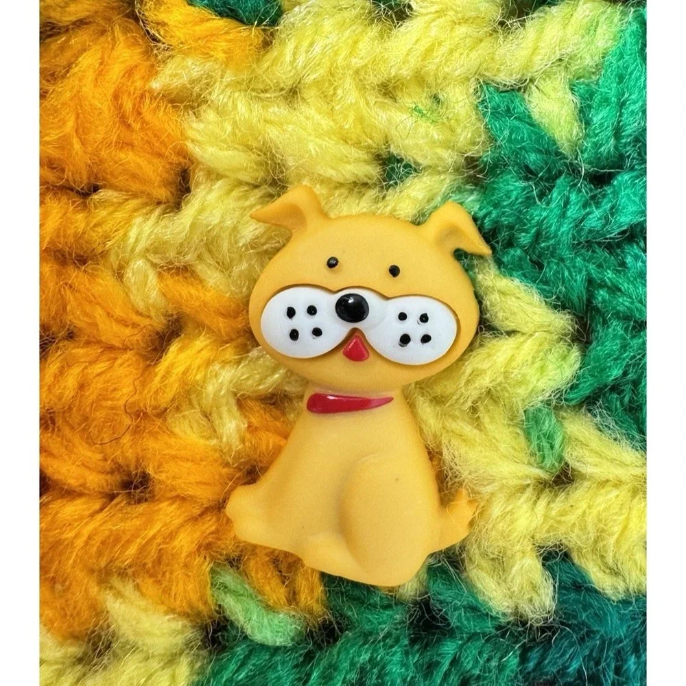 X-Small Dog Sweater‎ Rainbow Variegated Green Crochet Handmade